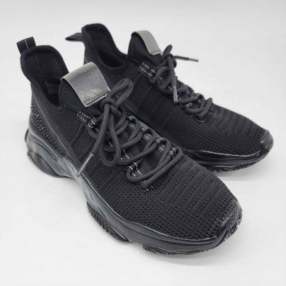 Mad Love Sneakers Womens Sz Black Shoes Comfort Lace Up Y2K Look